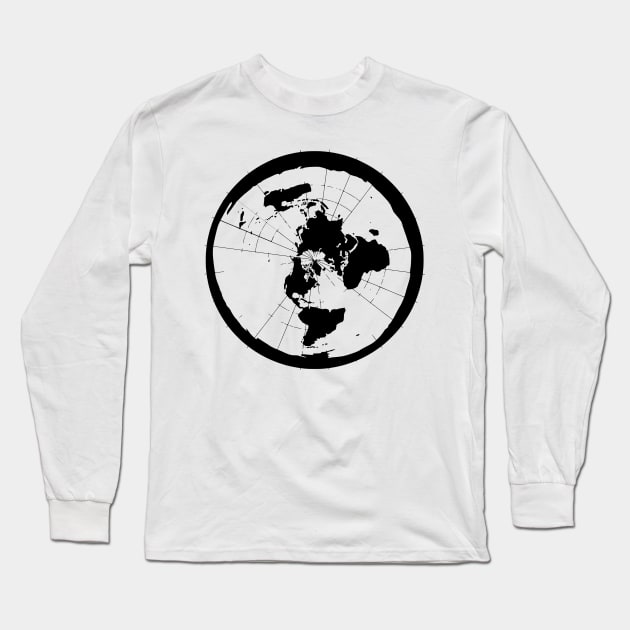 Flat Earth Map, Truth seeker, Printed Truth Gift Idea! Long Sleeve T-Shirt by printedtruth